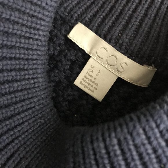 COS Ribbed Jumper - Navy - size small - Picture 4 of 5